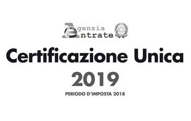 Rilascio Certificazione Unica 2019