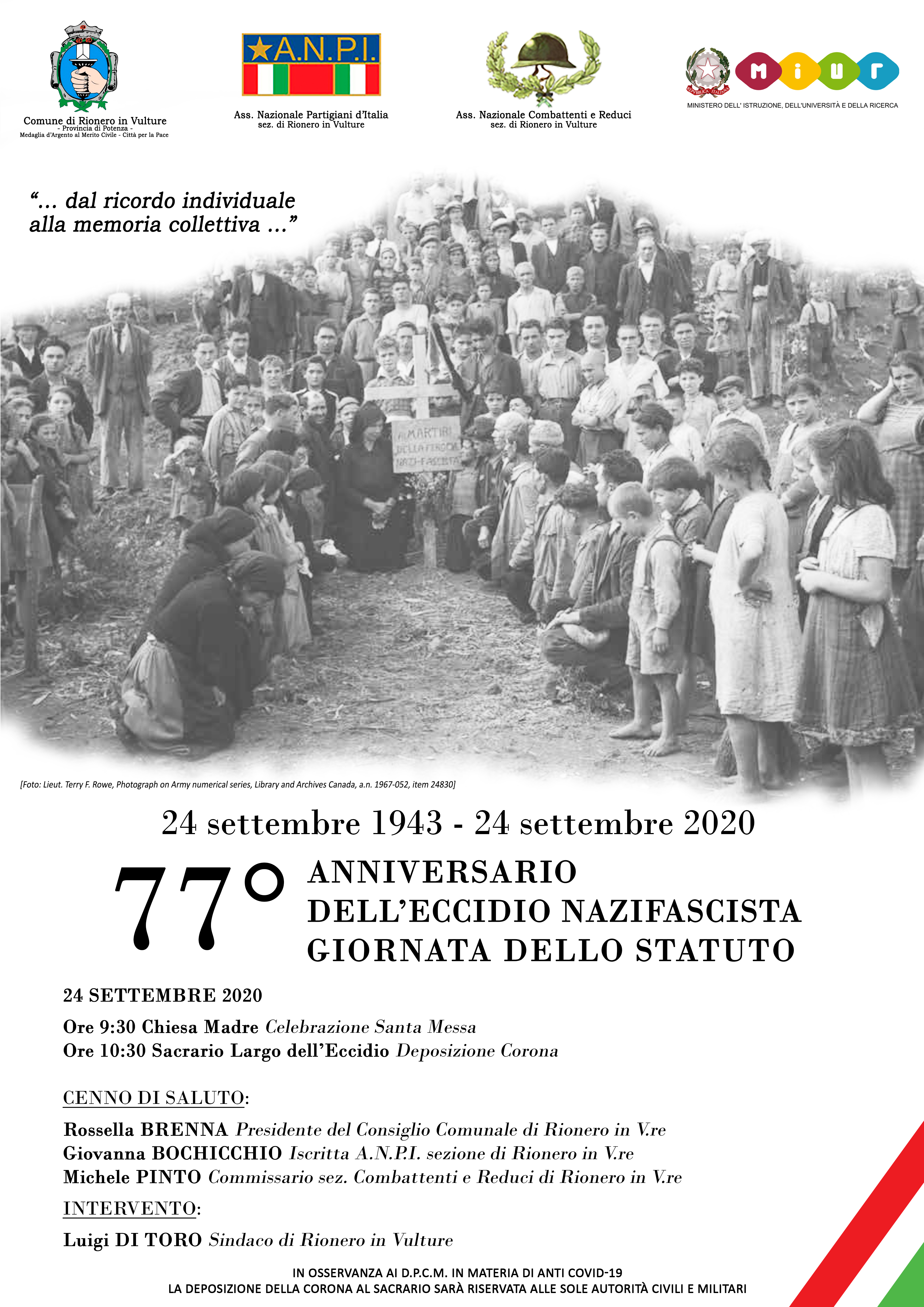 77° Anniversario dell'eccidio nazifascista - Giornata dello Statuto